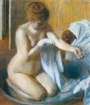 the bath of psyche Painting - after the bath 1886 Edgar Degas